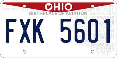 OH license plate FXK5601