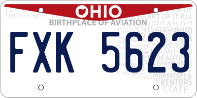 OH license plate FXK5623