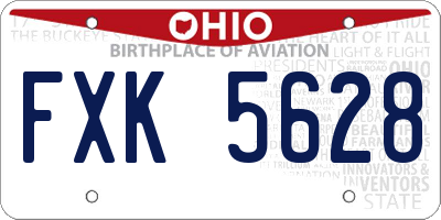 OH license plate FXK5628