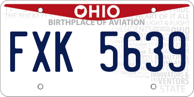 OH license plate FXK5639
