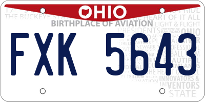 OH license plate FXK5643