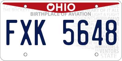 OH license plate FXK5648