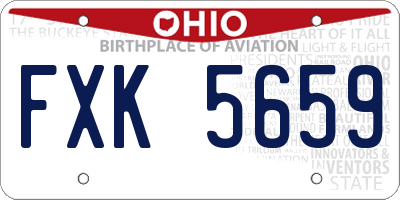 OH license plate FXK5659