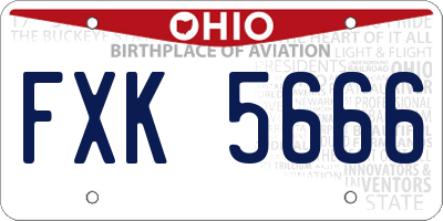 OH license plate FXK5666