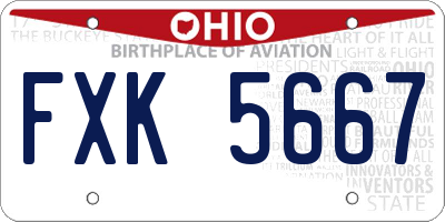 OH license plate FXK5667