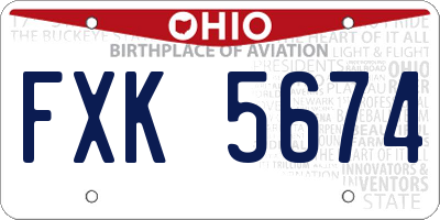 OH license plate FXK5674