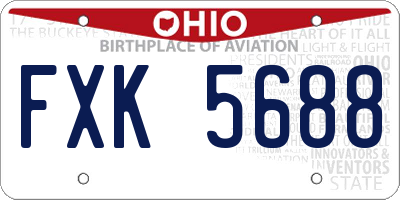 OH license plate FXK5688