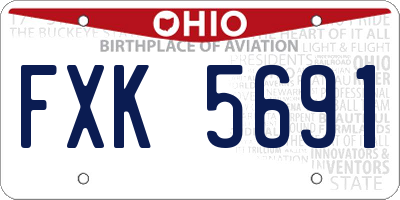 OH license plate FXK5691