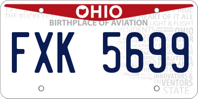 OH license plate FXK5699