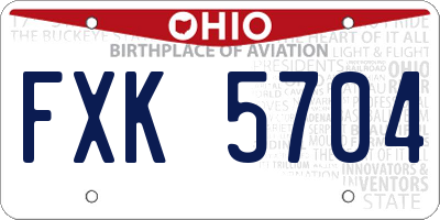 OH license plate FXK5704