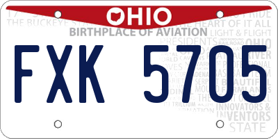 OH license plate FXK5705