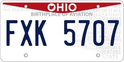 OH license plate FXK5707