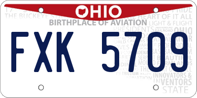 OH license plate FXK5709