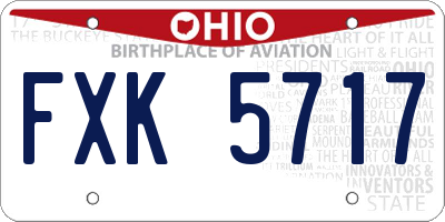 OH license plate FXK5717