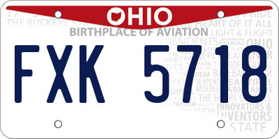 OH license plate FXK5718