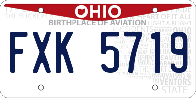 OH license plate FXK5719