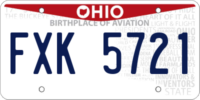 OH license plate FXK5721