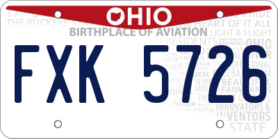 OH license plate FXK5726