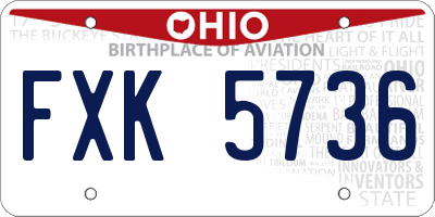 OH license plate FXK5736