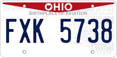 OH license plate FXK5738