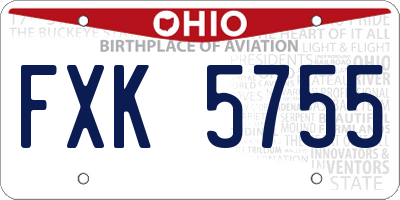 OH license plate FXK5755