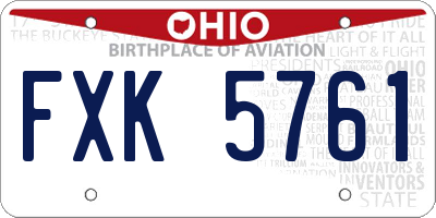 OH license plate FXK5761