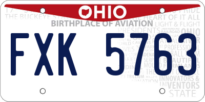 OH license plate FXK5763