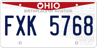 OH license plate FXK5768