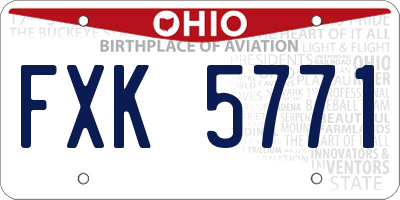 OH license plate FXK5771