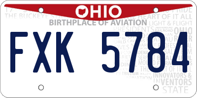 OH license plate FXK5784