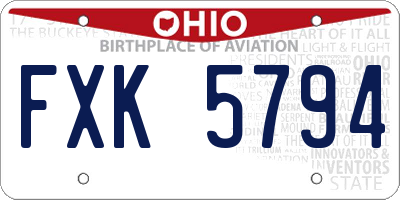 OH license plate FXK5794