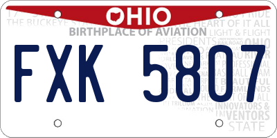 OH license plate FXK5807