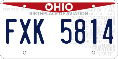 OH license plate FXK5814