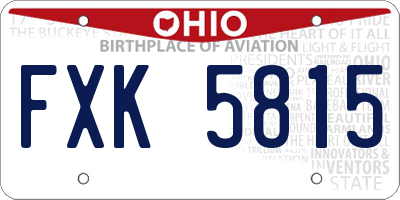 OH license plate FXK5815