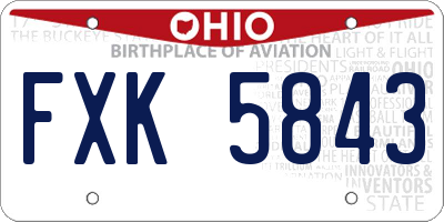 OH license plate FXK5843