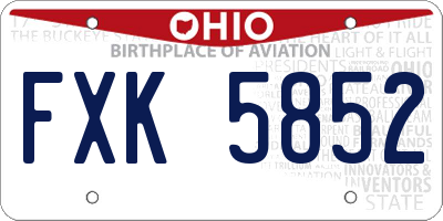 OH license plate FXK5852