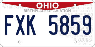 OH license plate FXK5859