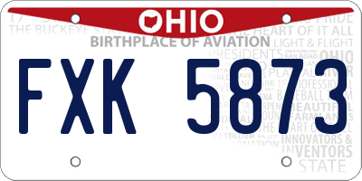 OH license plate FXK5873
