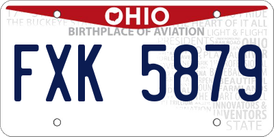 OH license plate FXK5879