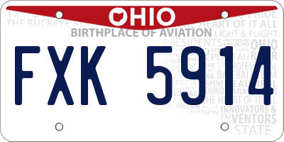 OH license plate FXK5914
