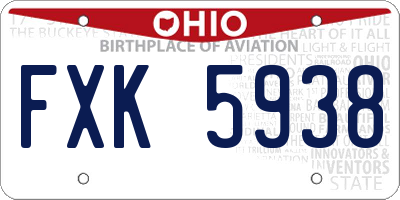 OH license plate FXK5938