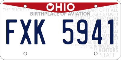 OH license plate FXK5941