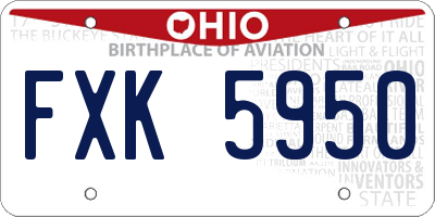 OH license plate FXK5950