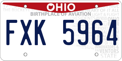OH license plate FXK5964