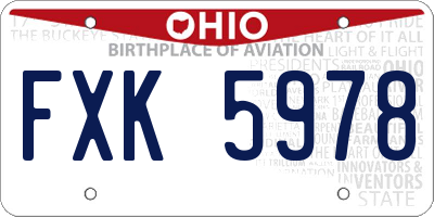 OH license plate FXK5978
