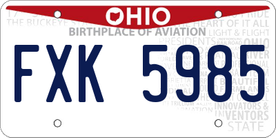 OH license plate FXK5985
