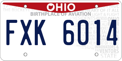 OH license plate FXK6014