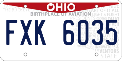 OH license plate FXK6035