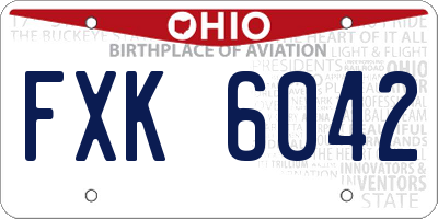 OH license plate FXK6042