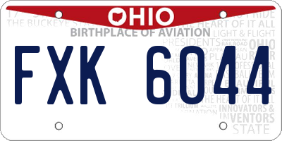 OH license plate FXK6044